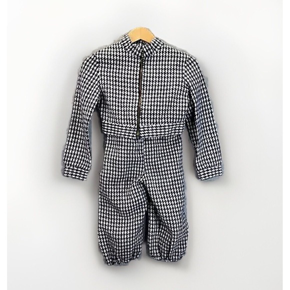 Other - True Vintage Child's Houndstooth Suit 70s Blue Zipper Size 10 30" Chest Unique